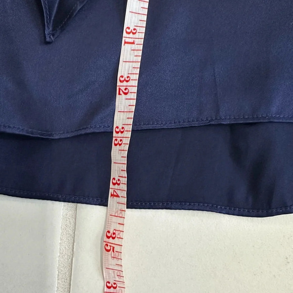 NWT Amanda Uprichard Copeland Tie Front Mini Dress Navy Blue Size Medium - Picture 8 of 9